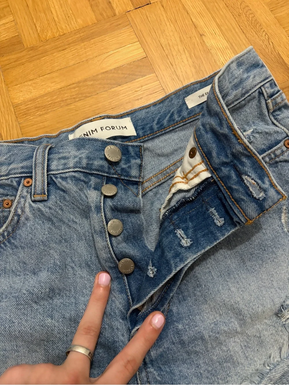 Denim Forum The Ex-Boyfriend Hi-Rise Denim Short Relaxed denim cut-off shorts